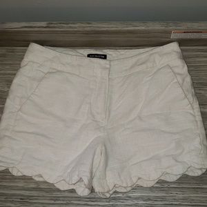 Scalloped White Canvas Shorts!